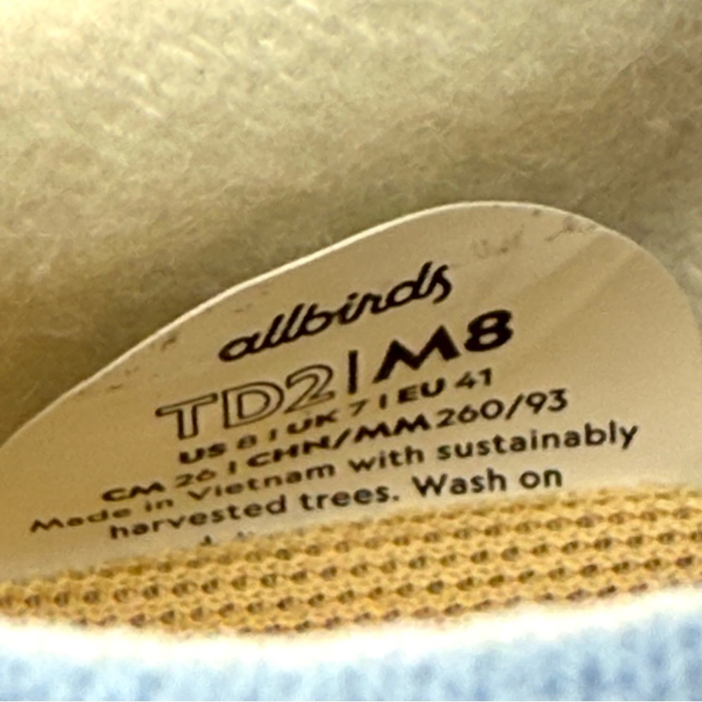 NIB NWT New Allbirds Mens Tree Dasher 2 Size 8 Shoes Blizzard Beige Hush Walking - Picture 7 of 9